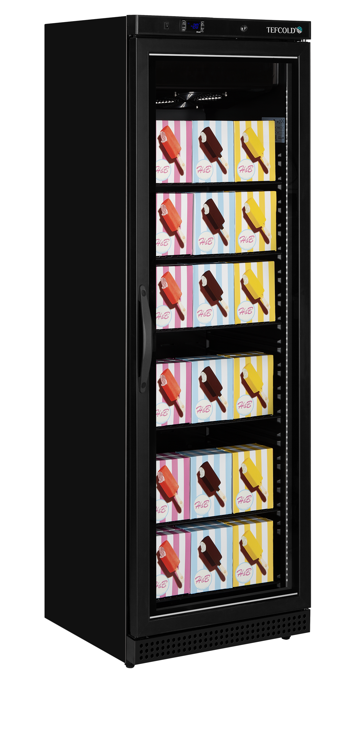 Tefcold UF400VGB Glass Door Display Freezer